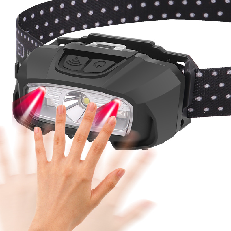 Cross-Border XPG Strong Light Sensor Headlamp LED Outdoor Camping Light Fishing Head-Mounted Strong Light Led Red Light Headlamp