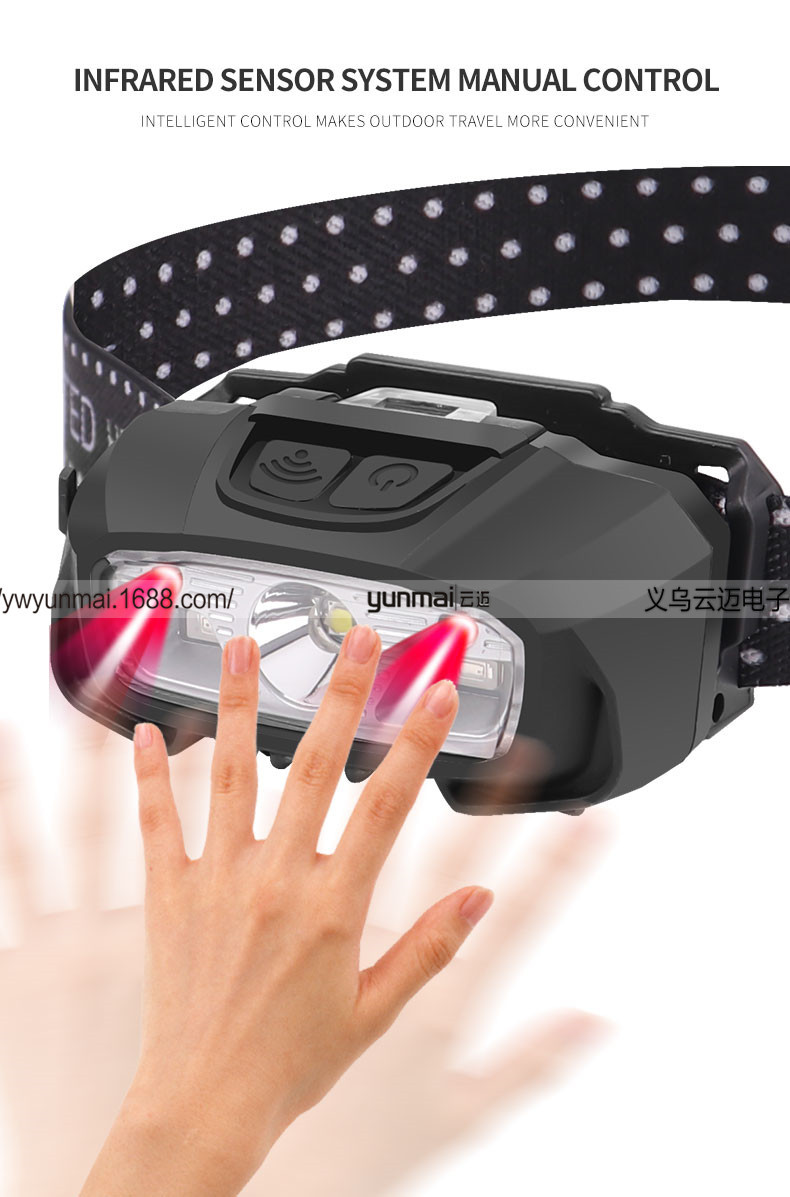 Cross-Border XPG Strong Light Sensor Headlamp LED Outdoor Camping Light Fishing Head-Mounted Strong Light Led Red Light Headlamp