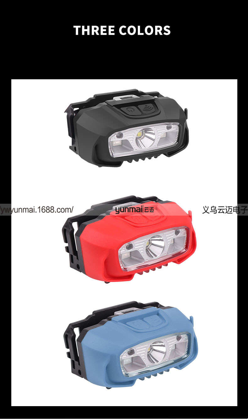 Cross-Border XPG Strong Light Sensor Headlamp LED Outdoor Camping Light Fishing Head-Mounted Strong Light Led Red Light Headlamp
