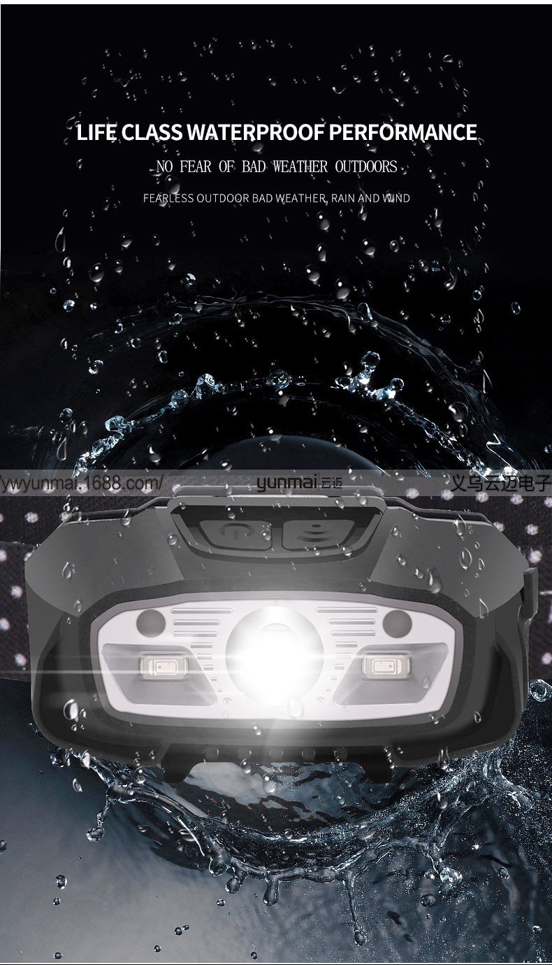 Cross-Border XPG Strong Light Sensor Headlamp LED Outdoor Camping Light Fishing Head-Mounted Strong Light Led Red Light Headlamp