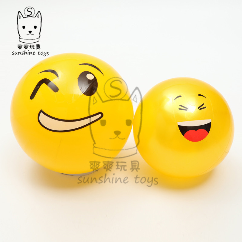 PVC ball yellow expression Children Inflatable Toy ball Kindergarten Baby Ball Bounce Ball Beach volleyball Manufacturers
