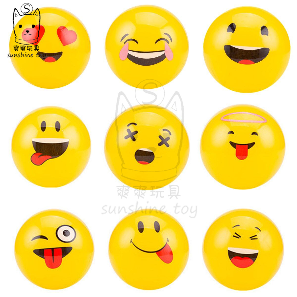 PVC ball yellow expression Children Inflatable Toy ball Kindergarten Baby Ball Bounce Ball Beach volleyball Manufacturers