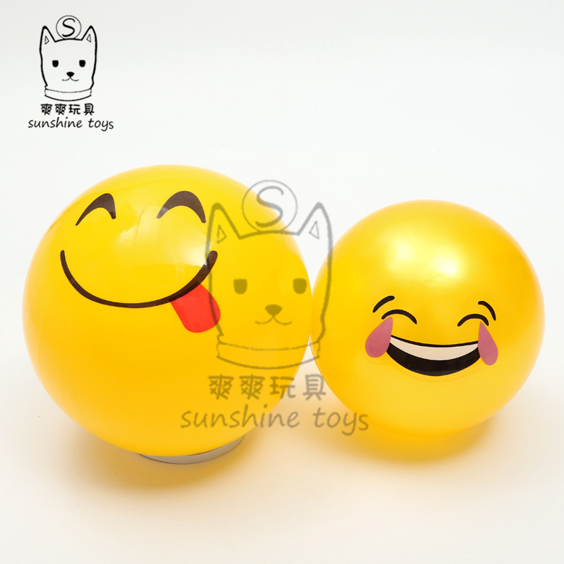 PVC ball yellow expression Children Inflatable Toy ball Kindergarten Baby Ball Bounce Ball Beach volleyball Manufacturers