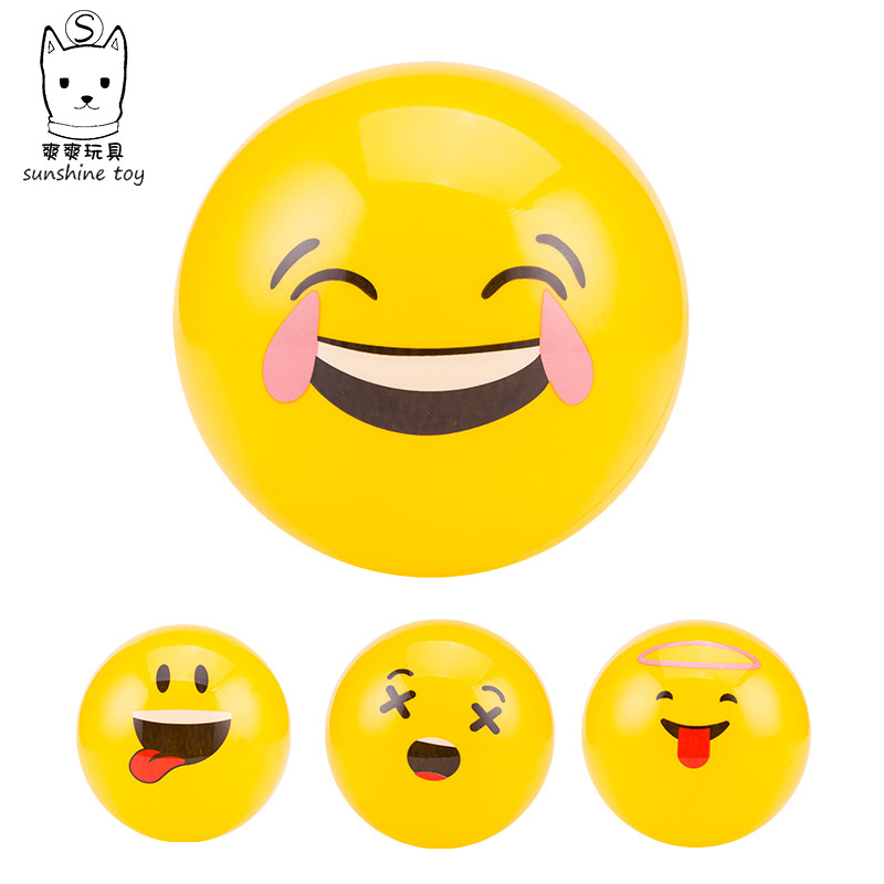 PVC ball yellow expression Children Inflatable Toy ball Kindergarten Baby Ball Bounce Ball Beach volleyball Manufacturers