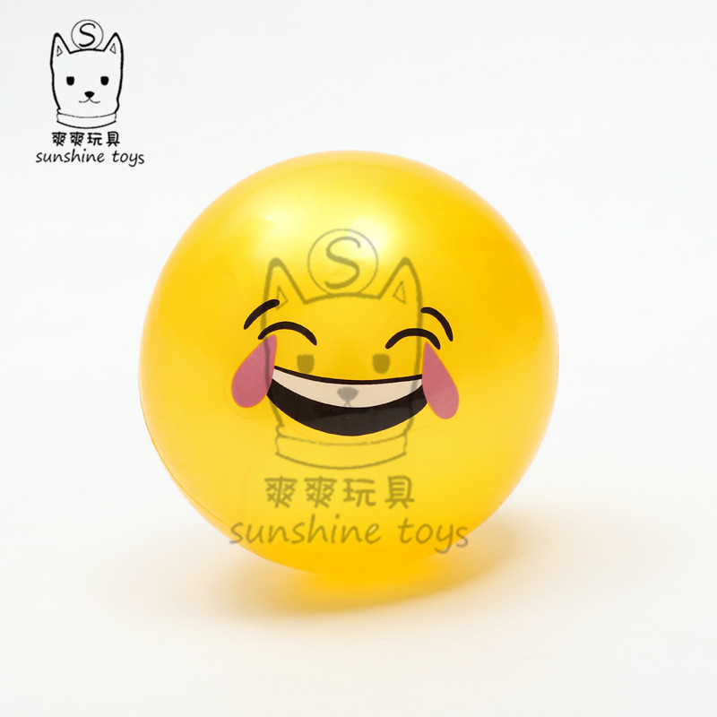 PVC ball yellow expression Children Inflatable Toy ball Kindergarten Baby Ball Bounce Ball Beach volleyball Manufacturers