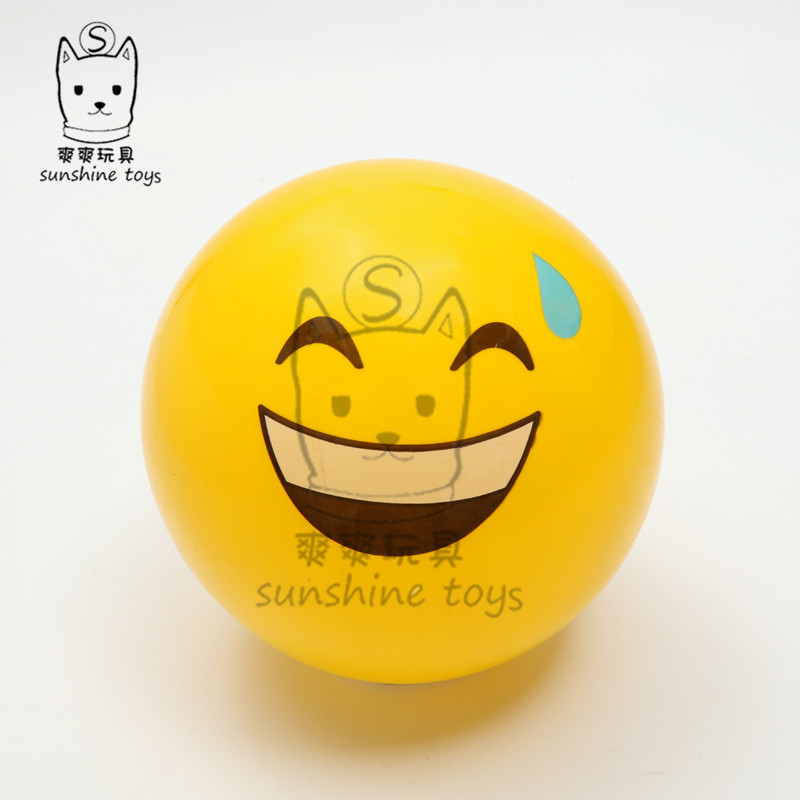 PVC ball yellow expression Children Inflatable Toy ball Kindergarten Baby Ball Bounce Ball Beach volleyball Manufacturers