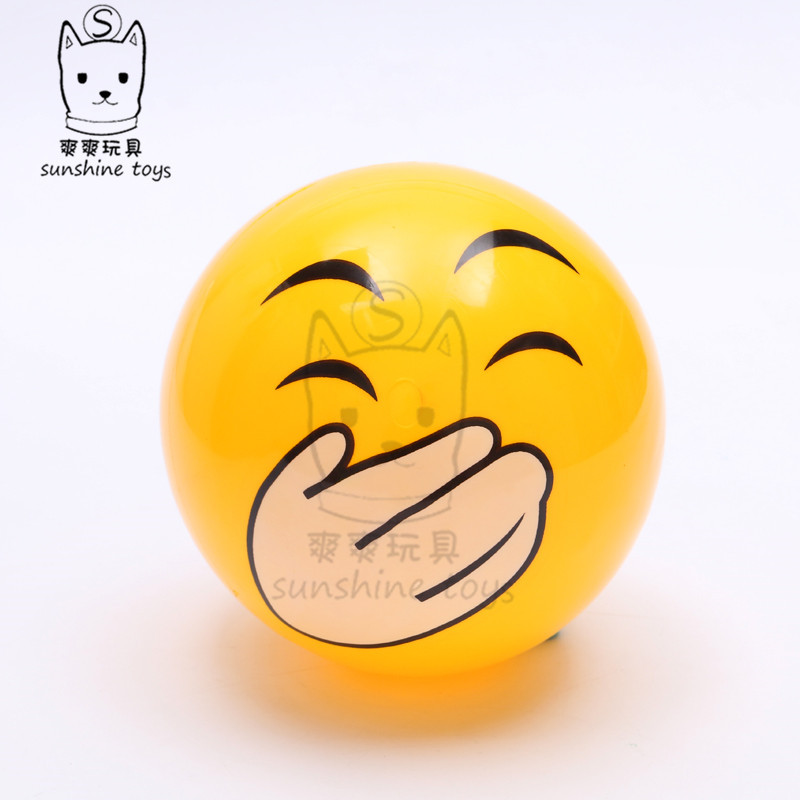 PVC ball yellow expression Children Inflatable Toy ball Kindergarten Baby Ball Bounce Ball Beach volleyball Manufacturers