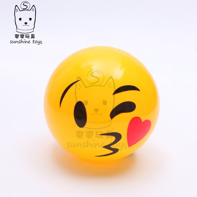 PVC ball yellow expression Children Inflatable Toy ball Kindergarten Baby Ball Bounce Ball Beach volleyball Manufacturers