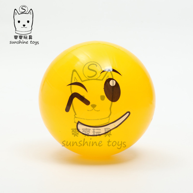 PVC ball yellow expression Children Inflatable Toy ball Kindergarten Baby Ball Bounce Ball Beach volleyball Manufacturers
