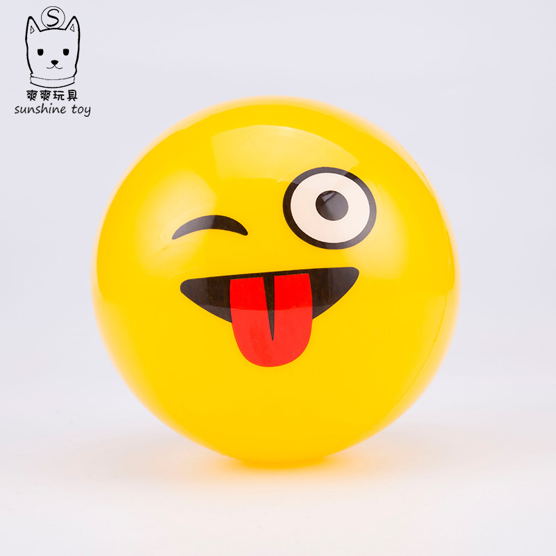 PVC ball yellow expression Children Inflatable Toy ball Kindergarten Baby Ball Bounce Ball Beach volleyball Manufacturers