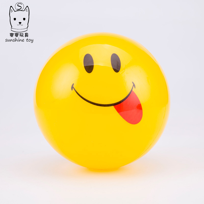 PVC ball yellow expression Children Inflatable Toy ball Kindergarten Baby Ball Bounce Ball Beach volleyball Manufacturers