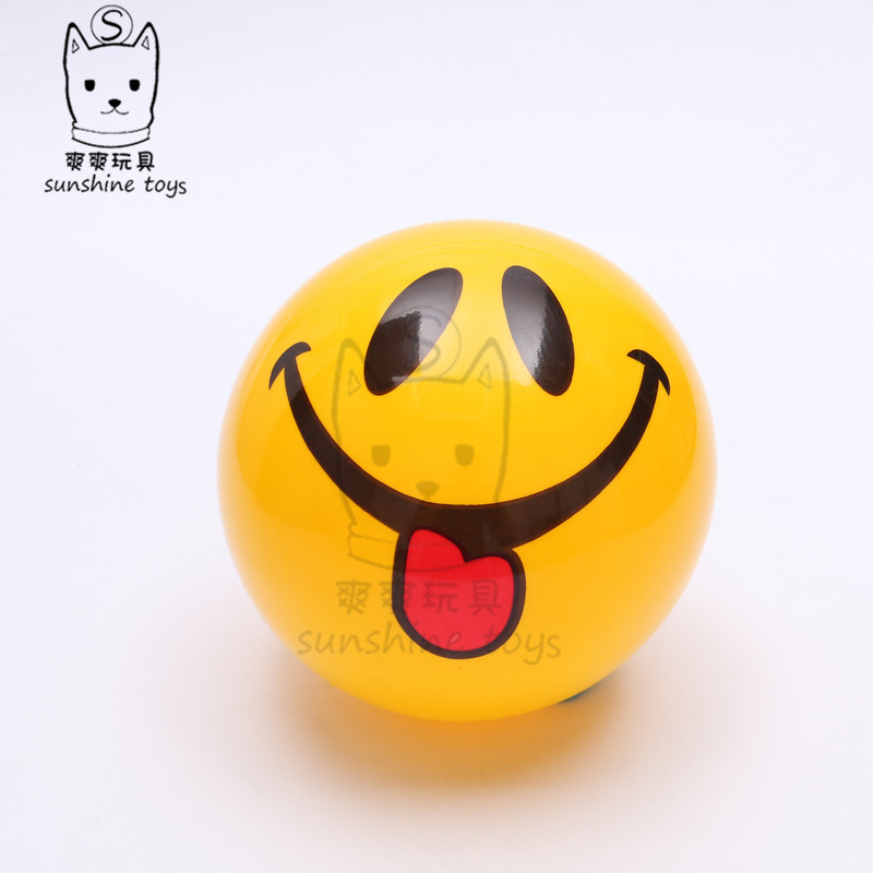 PVC ball yellow expression Children Inflatable Toy ball Kindergarten Baby Ball Bounce Ball Beach volleyball Manufacturers