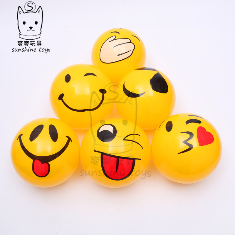 PVC ball yellow expression Children Inflatable Toy ball Kindergarten Baby Ball Bounce Ball Beach volleyball Manufacturers