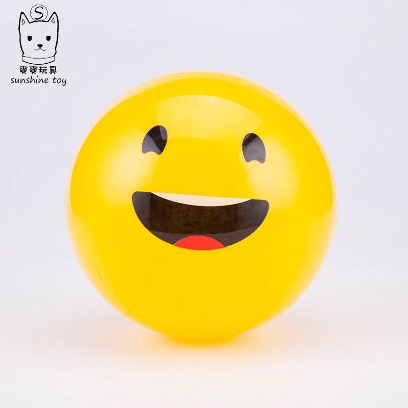 PVC ball yellow expression Children Inflatable Toy ball Kindergarten Baby Ball Bounce Ball Beach volleyball Manufacturers