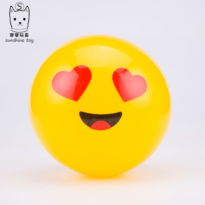 PVC ball yellow expression Children Inflatable Toy ball Kindergarten Baby Ball Bounce Ball Beach volleyball Manufacturers