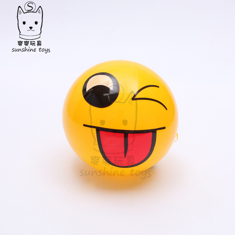 PVC ball yellow expression Children Inflatable Toy ball Kindergarten Baby Ball Bounce Ball Beach volleyball Manufacturers