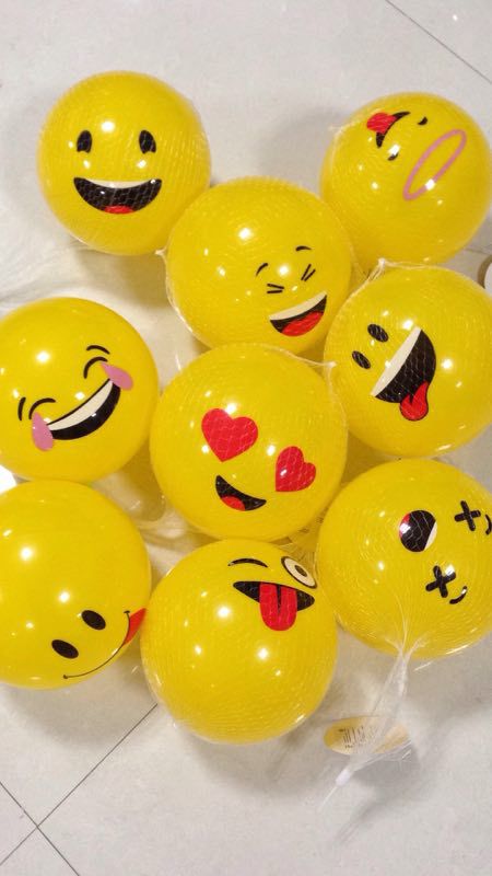 PVC ball yellow expression Children Inflatable Toy ball Kindergarten Baby Ball Bounce Ball Beach volleyball Manufacturers