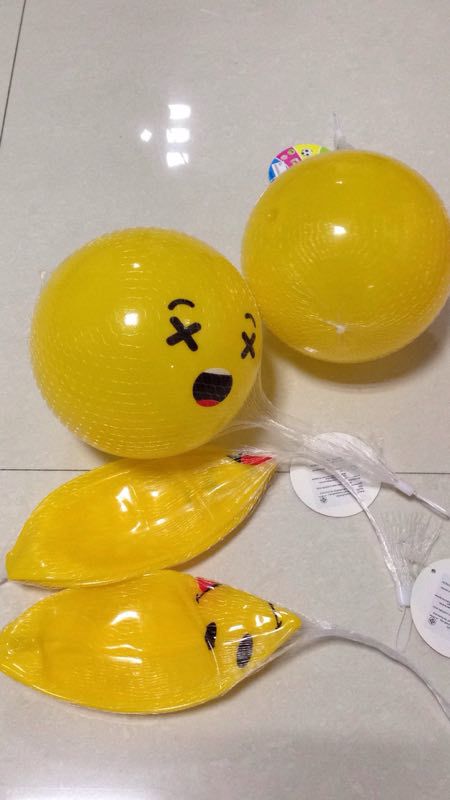 PVC ball yellow expression Children Inflatable Toy ball Kindergarten Baby Ball Bounce Ball Beach volleyball Manufacturers