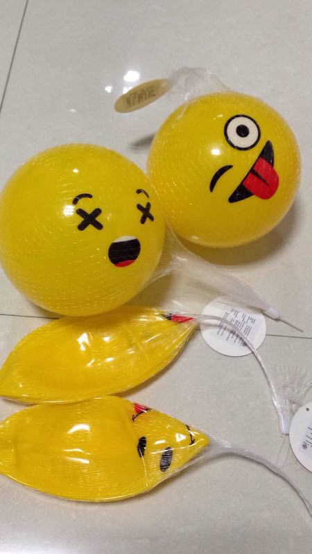 PVC ball yellow expression Children Inflatable Toy ball Kindergarten Baby Ball Bounce Ball Beach volleyball Manufacturers