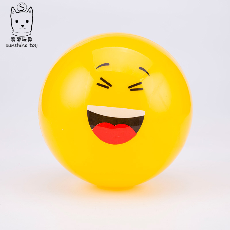 PVC ball yellow expression Children Inflatable Toy ball Kindergarten Baby Ball Bounce Ball Beach volleyball Manufacturers