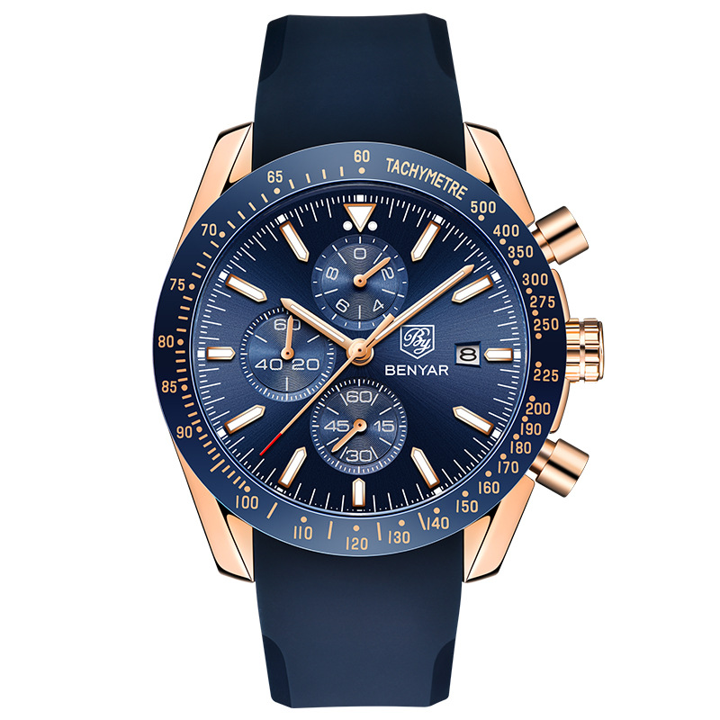 Hot Selling Watch Men&#039;s Quartz Watch MultiFunctional Waterproof Sports Fashion Men&#039;s Watch Silicone Wrist Watch 5140