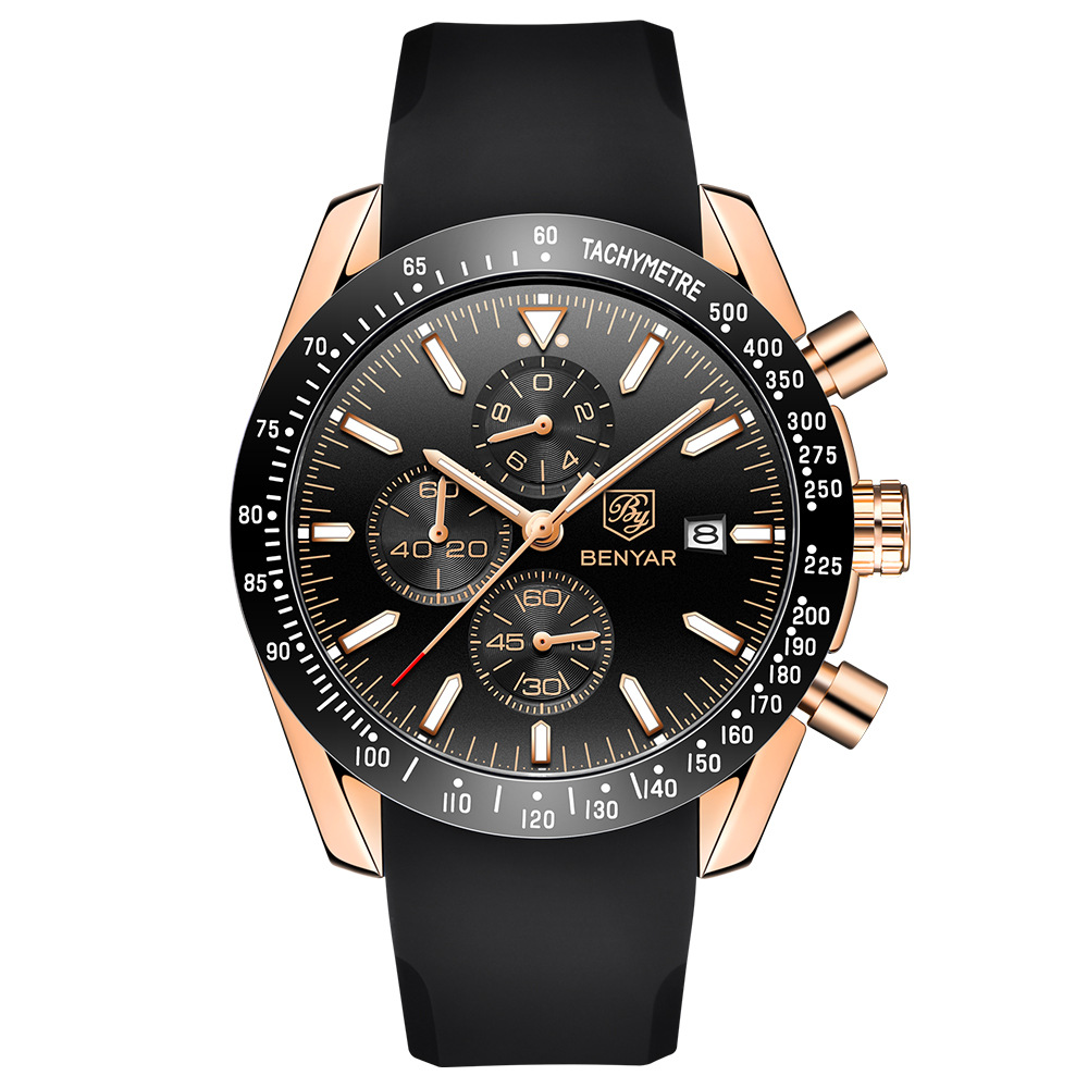 Hot Selling Watch Men&#039;s Quartz Watch MultiFunctional Waterproof Sports Fashion Men&#039;s Watch Silicone Wrist Watch 5140