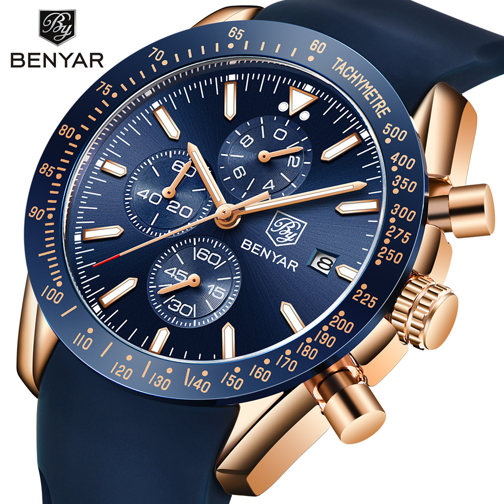 Hot Selling Watch Men&#039;s Quartz Watch MultiFunctional Waterproof Sports Fashion Men&#039;s Watch Silicone Wrist Watch 5140