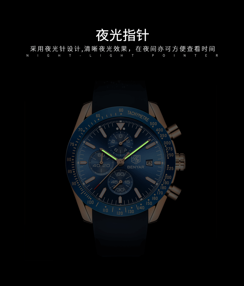 Hot Selling Watch Men's Quartz Watch MultiFunctional Waterproof Sports Fashion Men's Watch Silicone Wrist Watch 5140