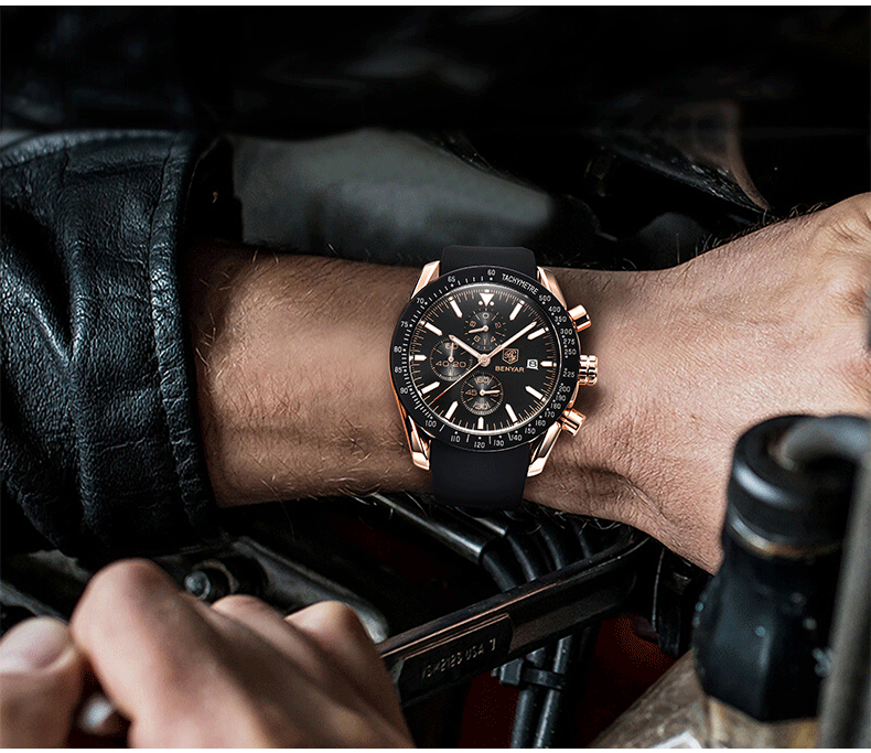 Hot Selling Watch Men's Quartz Watch MultiFunctional Waterproof Sports Fashion Men's Watch Silicone Wrist Watch 5140