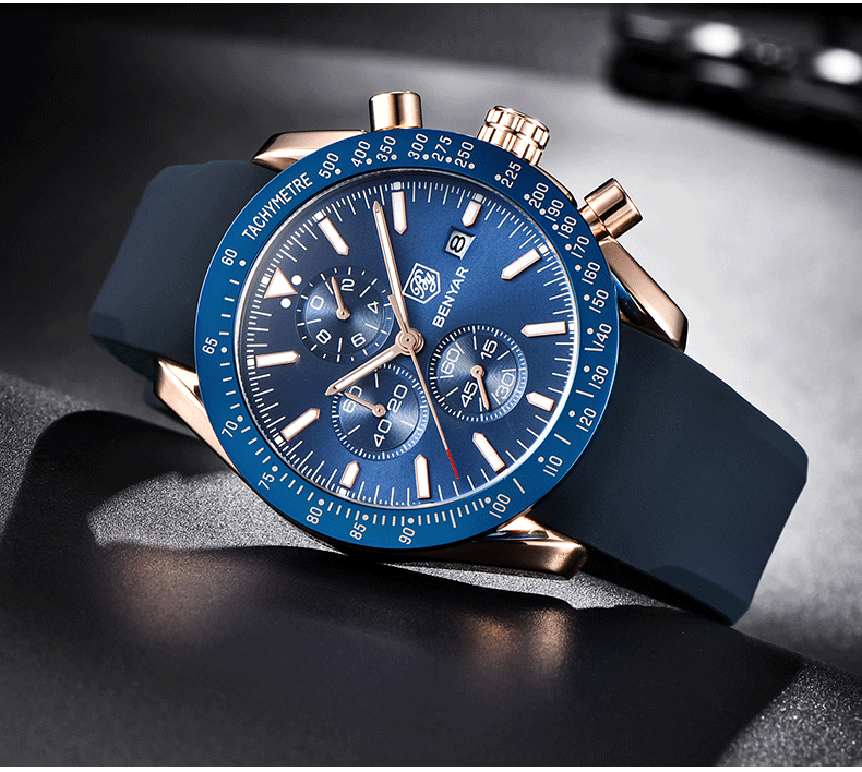 Hot Selling Watch Men's Quartz Watch MultiFunctional Waterproof Sports Fashion Men's Watch Silicone Wrist Watch 5140