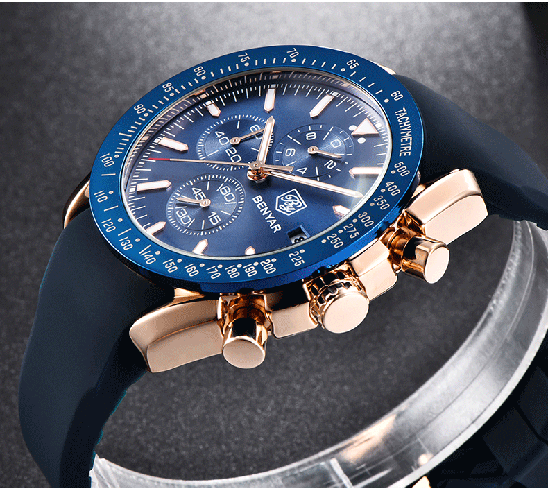 Hot Selling Watch Men's Quartz Watch MultiFunctional Waterproof Sports Fashion Men's Watch Silicone Wrist Watch 5140
