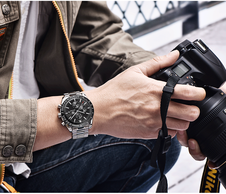 Hot Selling Watch Men's Quartz Watch MultiFunctional Waterproof Sports Fashion Men's Watch Silicone Wrist Watch 5140