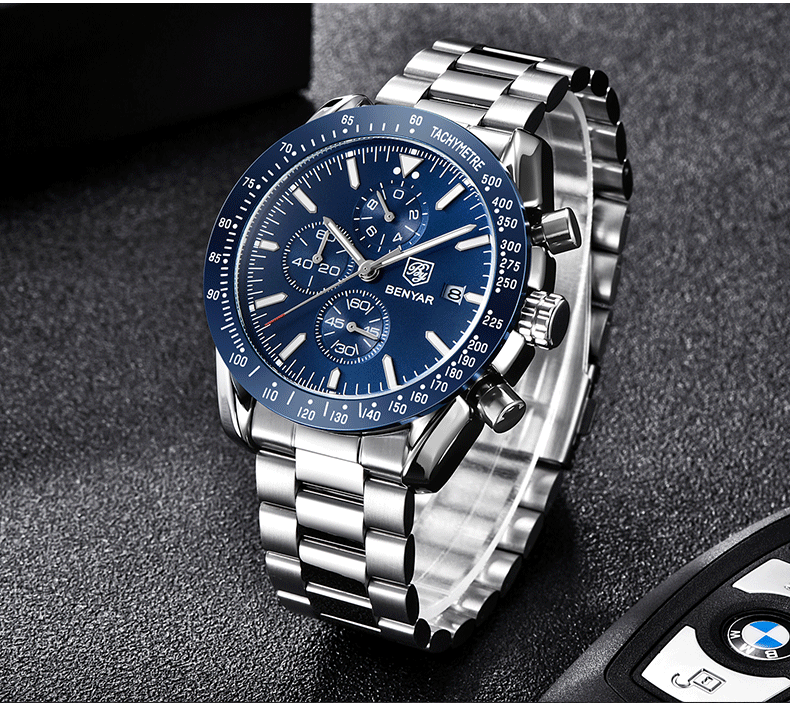 Hot Selling Watch Men's Quartz Watch MultiFunctional Waterproof Sports Fashion Men's Watch Silicone Wrist Watch 5140