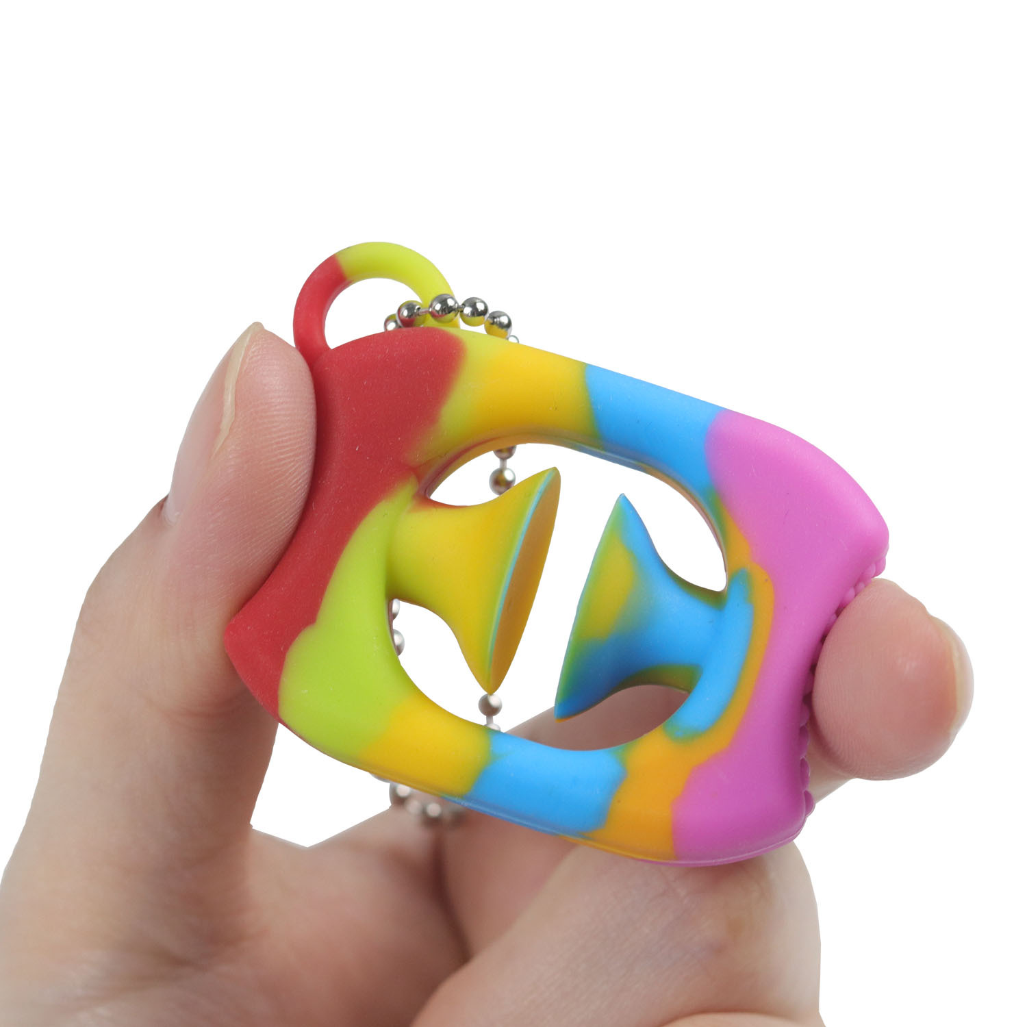 Factory Direct Supply Rainbow Silicone Hand-Muscle Developer Press Suction Cup Sound Decompression Decompression New Exotic Toy