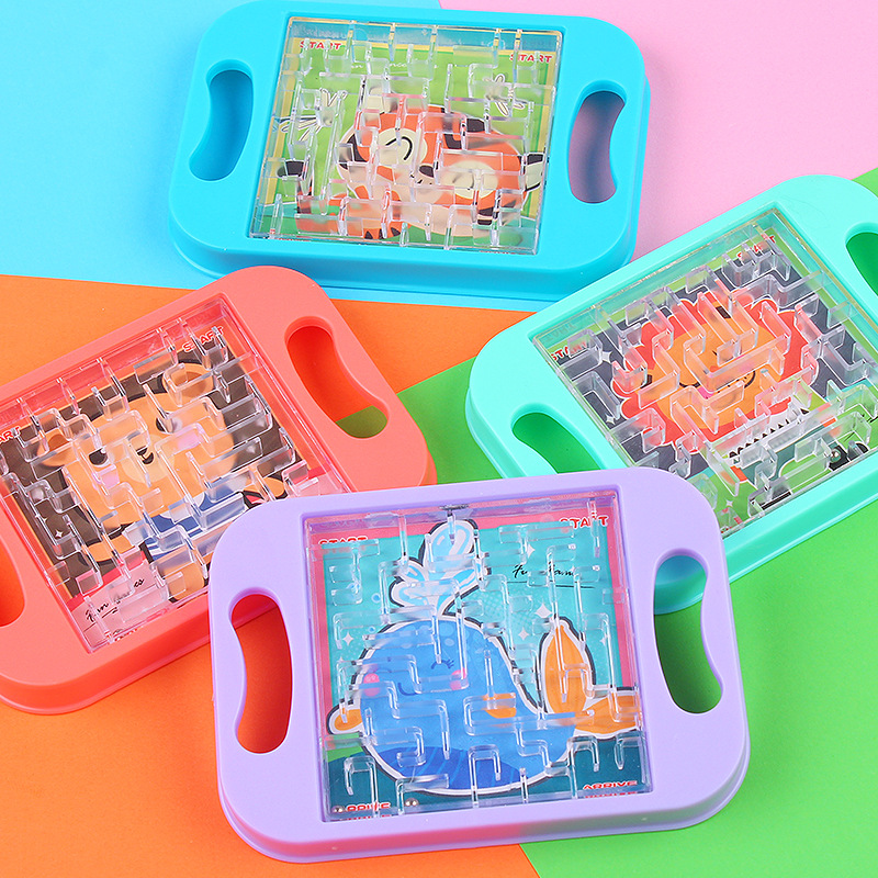 Children&#039;s Balance Rolling Ball Board Handheld Gaming Track Maze Board Rolling Bead Toy Puzzle Focus Training Kindergarten