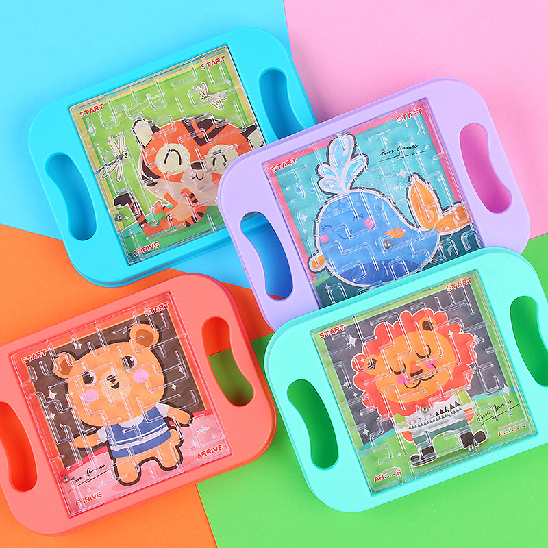 Children&#039;s Balance Rolling Ball Board Handheld Gaming Track Maze Board Rolling Bead Toy Puzzle Focus Training Kindergarten