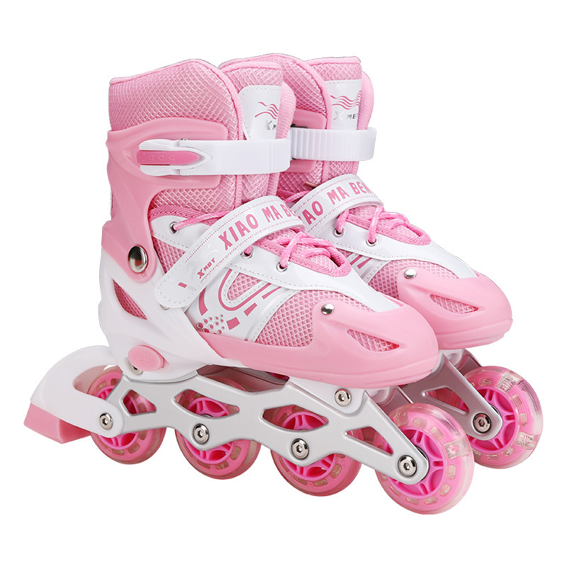 Factory Direct Supply the Skating Shoes Children&#039;s Single Row Flash PVC Wheel Adjustable Three Colors Optional Skates in Stock Wholesale