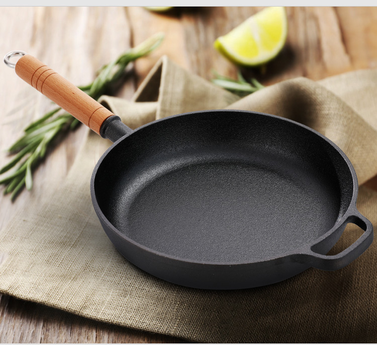 Wholesale Thickened Cast Iron Pan Frying Pan Non-Stick Frying Pan Steak Pot Pancake Household a Cast Iron Pan Uncoated Fry Pan