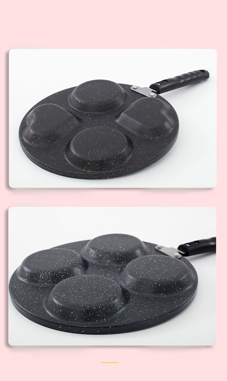 In Stock Wholesale Medical Stone Four Holes Egg Frying Pan Three Five Seven Holes Griddle Household Non-Stick Egg Dumplings Poached Egg Fry Pan