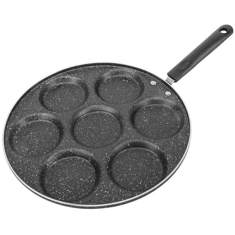In Stock Wholesale Medical Stone Four Holes Egg Frying Pan Three Five Seven Holes Griddle Household Non-Stick Egg Dumplings Poached Egg Fry Pan