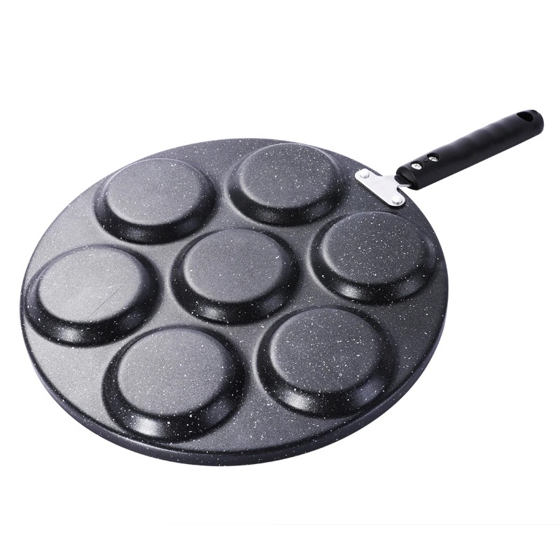 In Stock Wholesale Medical Stone Four Holes Egg Frying Pan Three Five Seven Holes Griddle Household Non-Stick Egg Dumplings Poached Egg Fry Pan