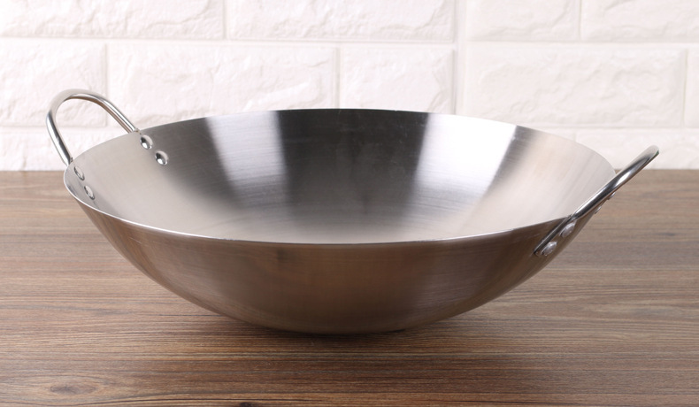 Stainless Steel Wok Extra Thick Quick-Fry Pan Binaural Specifications Complete Wok Restaurant Canteen Hotel Wok Wholesale Wholesale Factory Price Stainless Steel Wok Extra Thick Quick-Fry Pan Binaural Specifications Complete Wok Restaurant Canteen Hotel Wok Wholesale Wholesale Factory Price