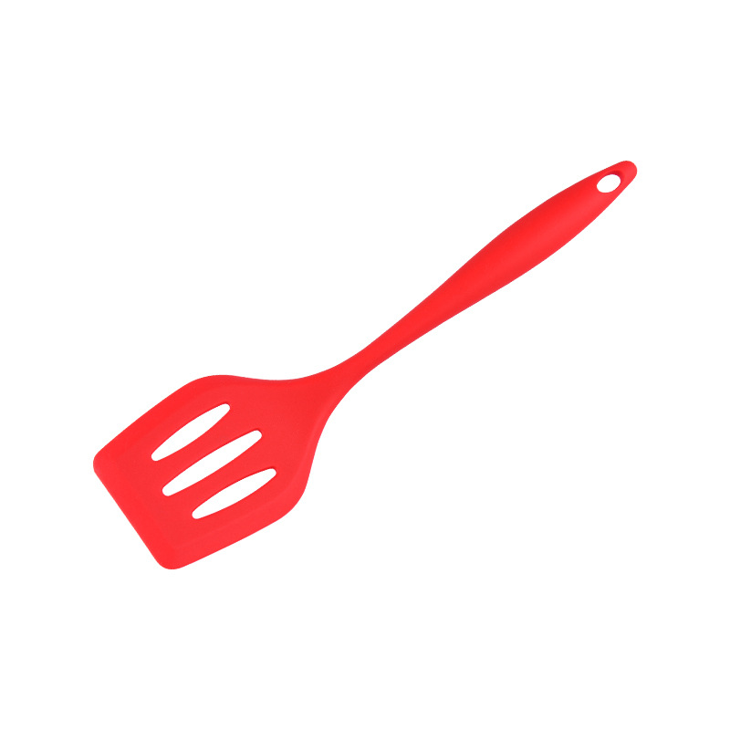 Kitchen Tools Silicone Non-Stick Pan Slotted Turner High Temperature Spatula All-Inclusive Flat Bottom Spatula Stir-Fry Cooking Silicone Drain Shovel Slotted Turner