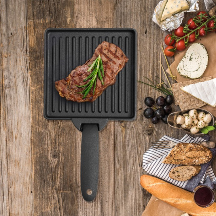 TNR Outdoor Camping Picnic Barbecue Cookware Cast Iron Baking Pan Fry Pan Frying Pan Picnic Cooking Utensils Portable Set