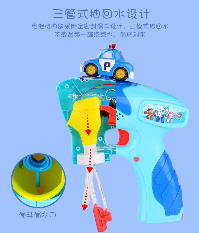 Pororo Electric Bubble Gun Camera Automatic Bubble Blowing Machine Music Luminous Children's Toys Factory Direct Sales