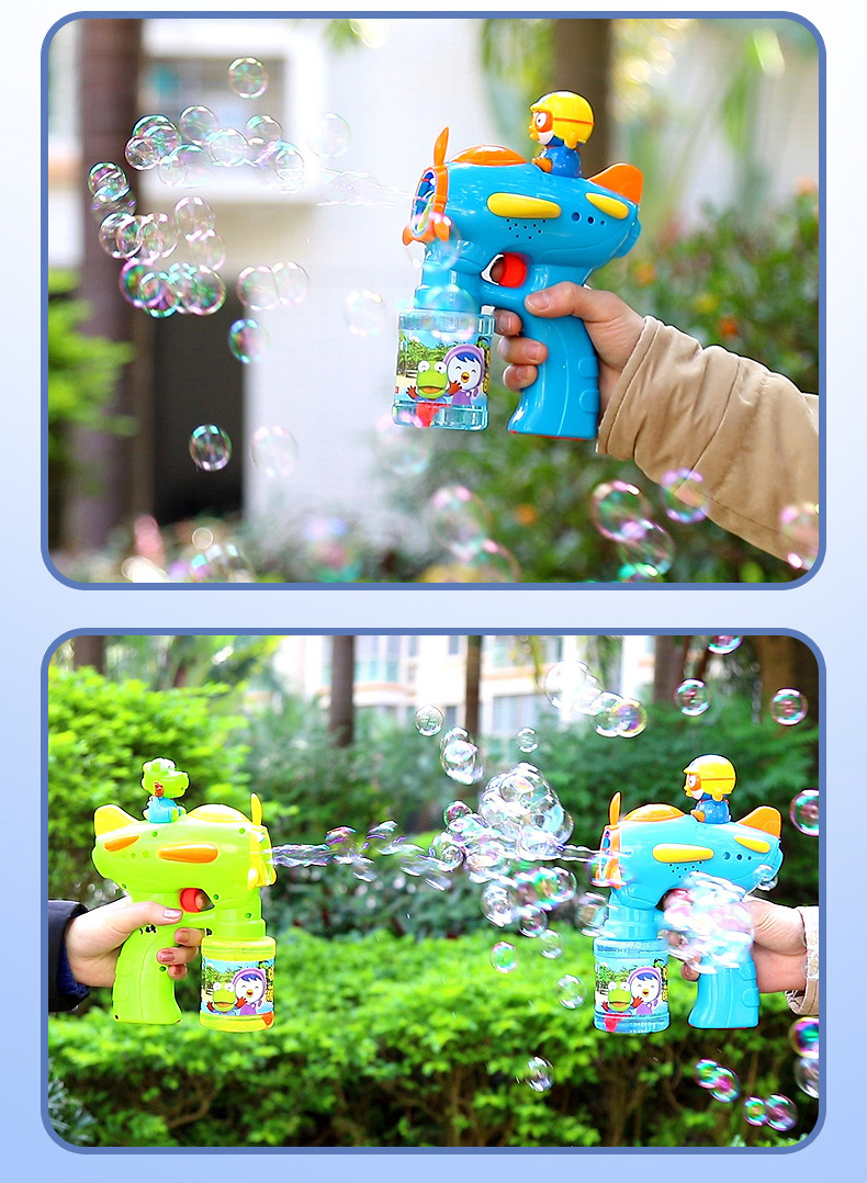 Pororo Electric Bubble Gun Camera Automatic Bubble Blowing Machine Music Luminous Children's Toys Factory Direct Sales