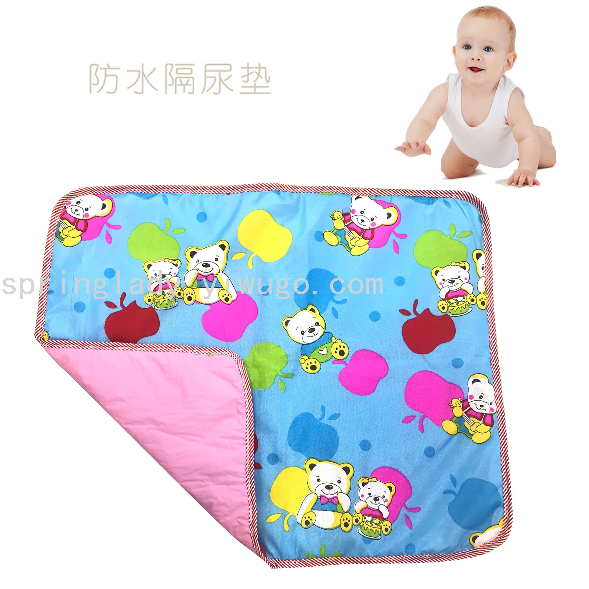 Baby Printed Waterproof Medium Size Urine Pad Average Size Wet Proof Washable Diapers for Men and Women Baby Universal 75*60