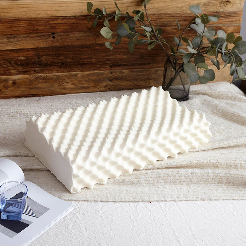 Factory Direct Sales Thailand Natural Latex Pillow Adult Large Particle Wolf Tooth High and Low Massage Pillow Core Single Neck Pillow