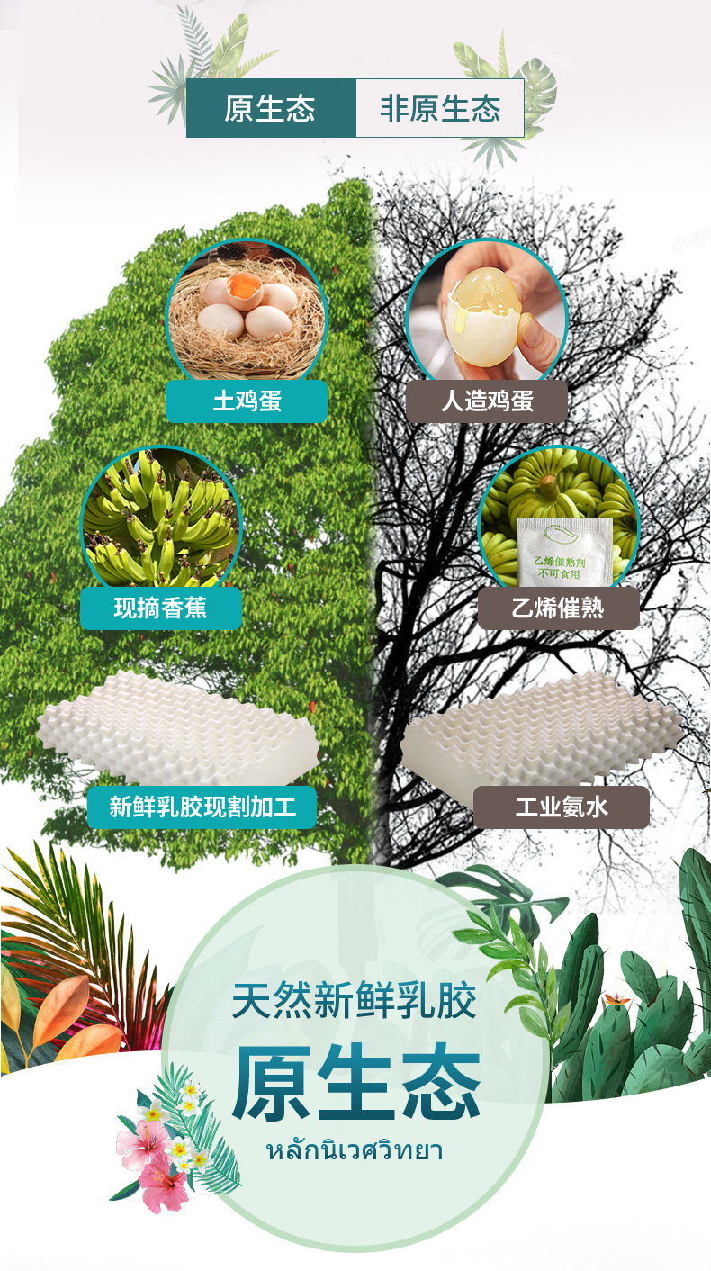 Manufacturers direct Thailand natural latex pillow particle pillow adult massage pillow pillow neck protection to help sleeping gifts wholesale