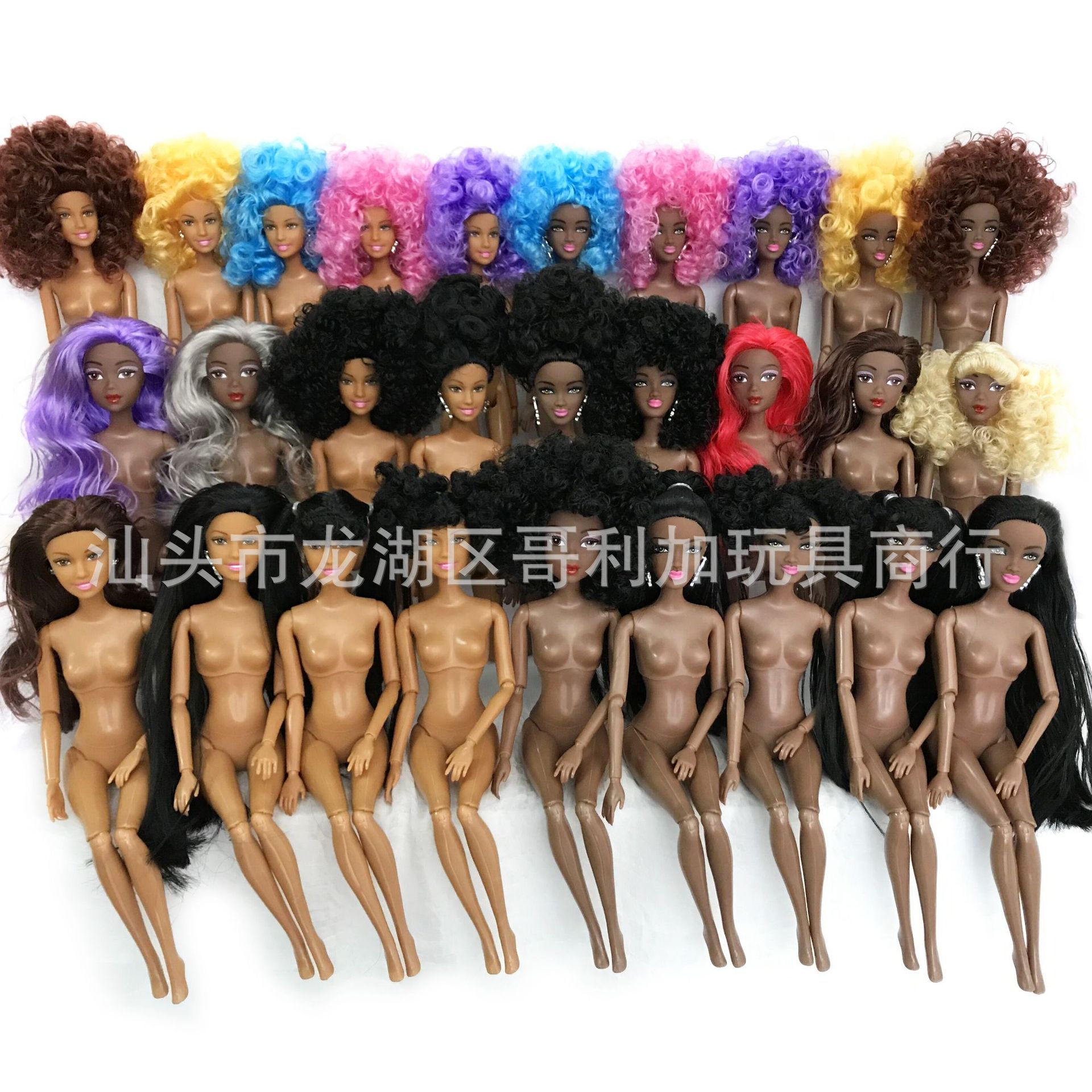 Currently Available 28! African Doll Factory Direct Sales Foreign Trade Environmental Materials Black Africa More than Jointed Doll